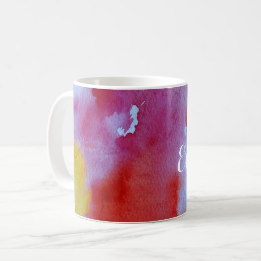 Waterverf Magisch Gepersonaliseerd Koffiemok (Voorkant links)
