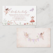 Waterverf Magische Bloemen Fairy Prinses Baby Show Informatiekaartje (Voorkant / Achterkant)
