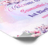 Waterverf magische eenhoorn pastel regenboog verja poster (Hoek)