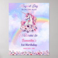 Waterverf magische eenhoorn pastel regenboog verja