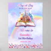 Waterverf magische eenhoorn pastel regenboog verja poster (Voorkant)