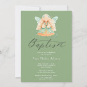 Waterverf magische fee meisje sage groen doopsel kaart (Voorkant)