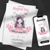 Waterverf Magische Fee Prinses Verjaardagsfeestje Kaart