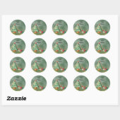 Waterverf Magische Kerstmis Ronde Sticker (Vel)