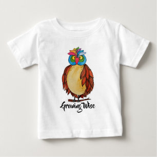 Waterverf Magische Owl met regenboogveren