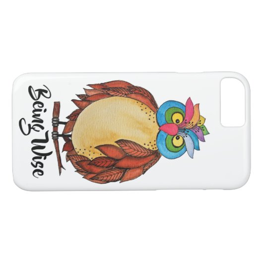 Waterverf Magische Owl met regenboogveren Case-Mate iPhone Case (Achterkant (Horizontaal))