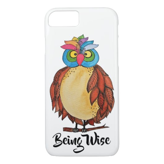 Waterverf Magische Owl met regenboogveren Case-Mate iPhone Case (Achterkant)