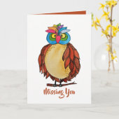 Waterverf Magische Owl met regenboogveren Kaart (Gele Bloem)