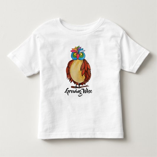 Waterverf Magische Owl met regenboogveren Kinder Shirts (Voorkant)