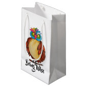 Waterverf Magische Owl met regenboogveren Klein Cadeauzakje (Voorkant Gekanteld)