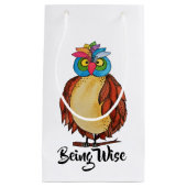 Waterverf Magische Owl met regenboogveren Klein Cadeauzakje (Voorkant)