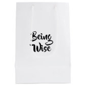 Waterverf Magische Owl met regenboogveren Medium Cadeauzakje (Achterkant)