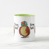 Waterverf Magische Owl met regenboogveren Mok (Midden)