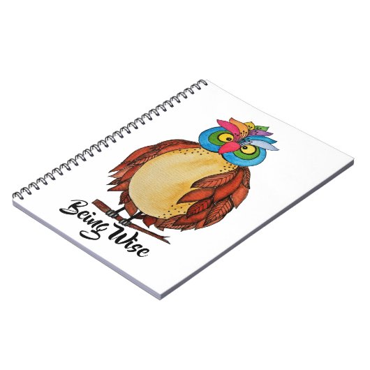 Waterverf Magische Owl met regenboogveren Notitieboek (Linkerzijde)