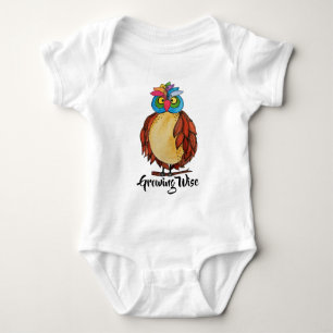 Waterverf Magische Owl met regenboogveren Romper