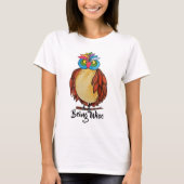 Waterverf Magische Owl met regenboogveren T-shirt (Voorkant)