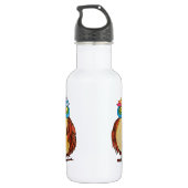 Waterverf Magische Owl met regenboogveren Waterfles (Achterkant)