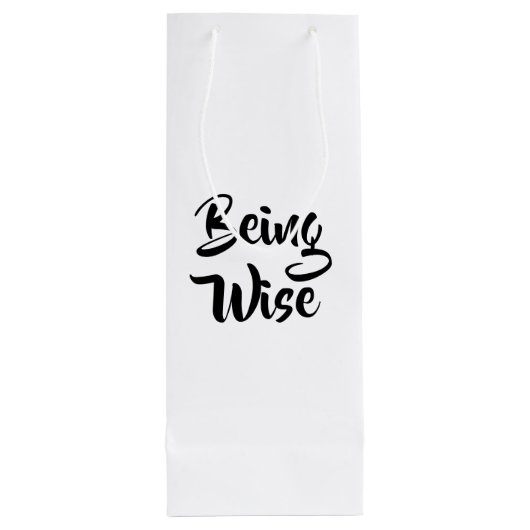 Waterverf Magische Owl met regenboogveren Wijn Cadeautas (Achterkant)