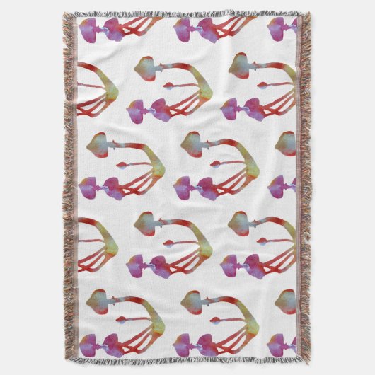 Waterverf Magische paddenstoelen Deken (Voorkant Verticaal)