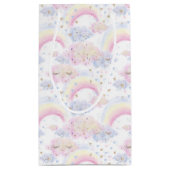 Waterverf Magische regenbogen en wolken Glitter Klein Cadeauzakje (Achterkant)