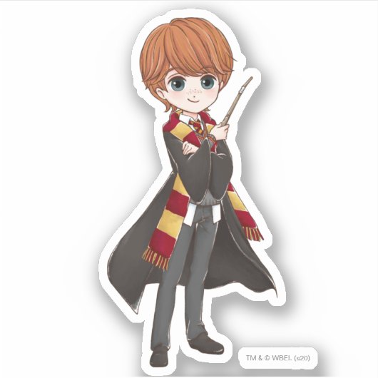 Waterverf Magische Ron Weasley Sticker (Voorkant)