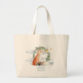 Waterverf magische vos in Winter Wonderland Grote Tote Bag (Voorkant)