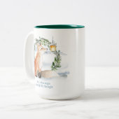 Waterverf magische vos in Winter Wonderland Tweekleurige Koffiemok (Voorkant links)