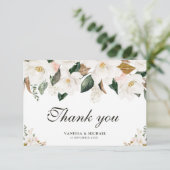 waterverf Magnolia bedankje Bedankkaart (Staand voorkant)