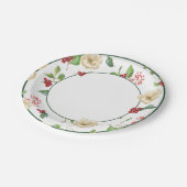 Waterverf Magnolia, Berries en kerstmis met de oli Papieren Bordje (Gekanteld)