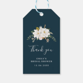 waterverf magnolia blauw bloemig vrijgezellenfeest cadeaulabel