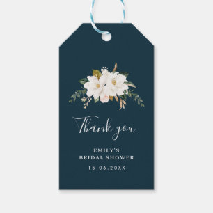 waterverf magnolia blauw bloemig vrijgezellenfeest cadeaulabel