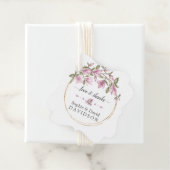 Waterverf Magnolia Bloemen Bloemen Bloemen Gouden  Bedankjes Labels (In situ)