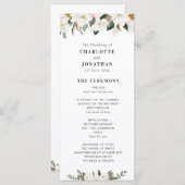 Waterverf Magnolia Bloemen Trouwprogramma Programmakaart (Voorkant / Achterkant)