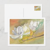 Waterverf Magnolia Blooming door E. Mashkina Briefkaart (Voorkant / Achterkant)