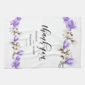 Waterverf Magnolia Blossom Calligrafie Hartelijk d Theedoek (Horizontaal)