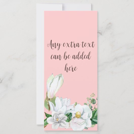 Waterverf Magnolia Blush huwelijksprogramma (Achterkant)