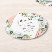 Waterverf Magnolia Blush Ik dans Ronde Kartonnen Onderzetter (Gebogen)