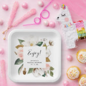 Waterverf Magnolia & Blush Vrijgezellenfeest Papieren Bordje (Feest)