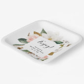 Waterverf Magnolia & Blush Vrijgezellenfeest Papieren Bordje (Gebogen)