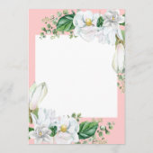 Waterverf Magnolia Blush Wedding Advieskaart (Achterkant)