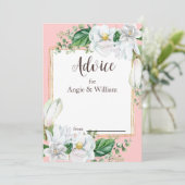 Waterverf Magnolia Blush Wedding Advieskaart (Staand voorkant)