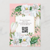 Waterverf Magnolia Blush Wedding Informatiekaartje (Achterkant)