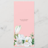 Waterverf Magnolia Blush Wedding Menu (Achterkant)