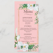 Waterverf Magnolia Blush Wedding Menu (Voorkant / Achterkant)