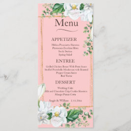 Waterverf Magnolia Blush Wedding Menu