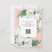 Waterverf Magnolia Blush Wedding RSVP Kaartje (Achterkant)