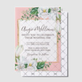 Waterverf Magnolia Blush Wedding Vellum Uitnodigingen (Offset (Uitnodiging))