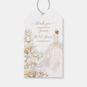 Waterverf Magnolia Bruid Vrijgezellenfeest Cadeaulabel (Voorkant)