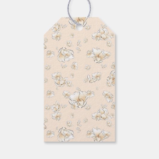 Waterverf Magnolia Bruid Vrijgezellenfeest Cadeaulabel (Achterkant)