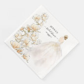 Waterverf Magnolia Bruid Vrijgezellenfeest Papier Servet (Hoek)